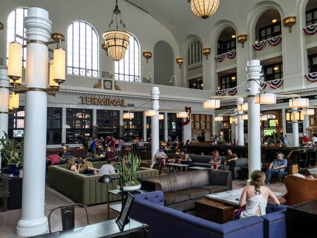Inside the newly renovated Great Hall of Union Station in Denver, CO.